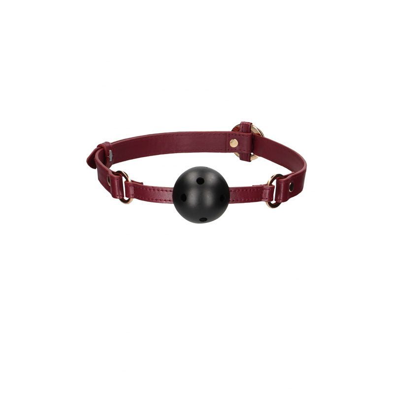 OUCH! Halo - Breathable Ball Gag - Burgundy Mouth Restraint – Sex toys NZ by Naughtyhut. Discreet delivery nationwide.