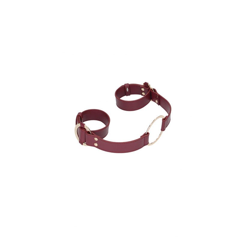 OUCH! Halo - Handcuff With Connector - Burgundy Restraint – Sex toys NZ by Naughtyhut. Discreet delivery nationwide.