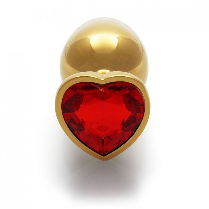 OUCH! Heart Gem Gold Butt Plug - Large - Gold 9.3 cm Large Butt Plug with Heart Gem Base – Sex toys NZ by Naughtyhut. Discreet delivery nationwide.
