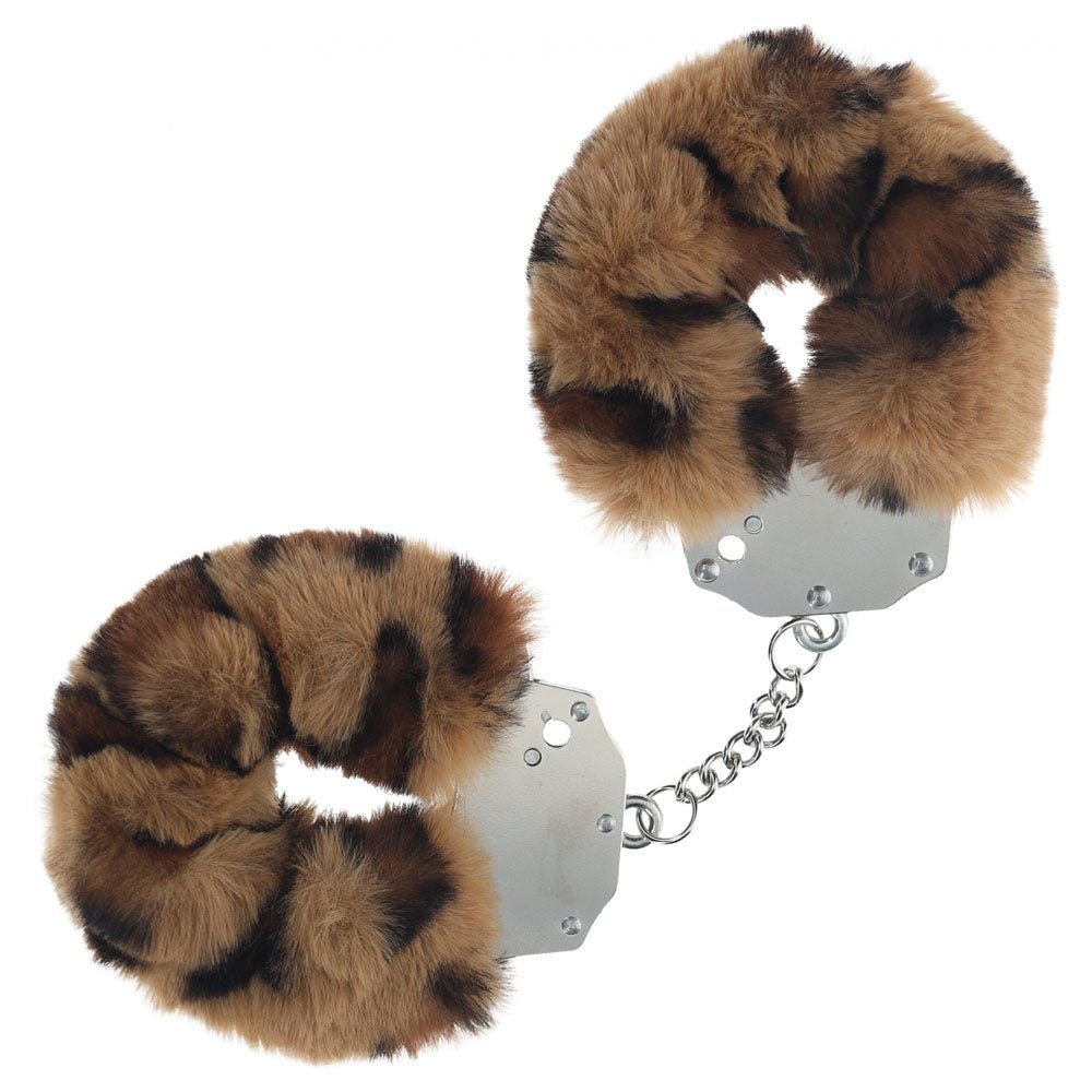 Buy OUCH! Heavy - Duty Fluffy Cuffs - Leopard - Leopard Fluffy Restraints – Naughtyhut NZ sex toys online. Discreet delivery & top brands.