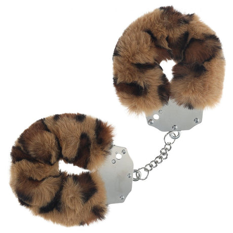 Buy OUCH! Heavy - Duty Fluffy Cuffs - Leopard - Leopard Fluffy Restraints – Naughtyhut NZ sex toys online. Discreet delivery & top brands.