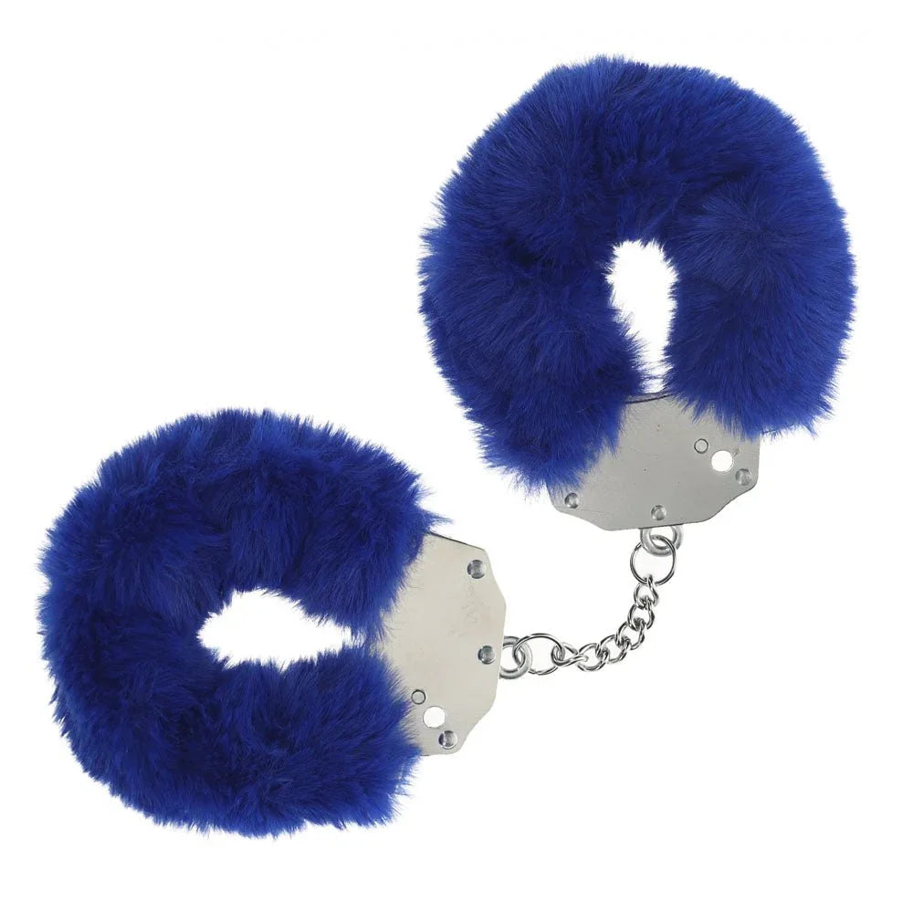 OUCH! Heavy - Duty Fluffy Cuffs - Navy - Navy Fluffy Restraints – Sex toys NZ by Naughtyhut. Discreet delivery nationwide.