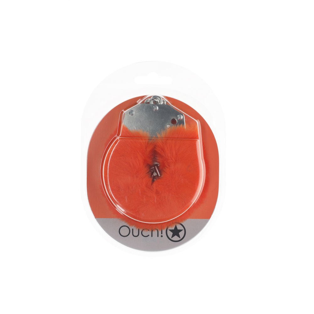 Buy OUCH! Heavy - Duty Fluffy Cuffs - Orange - Orange Fluffy Restraints – Naughtyhut NZ sex toys online. Discreet delivery & top brands.