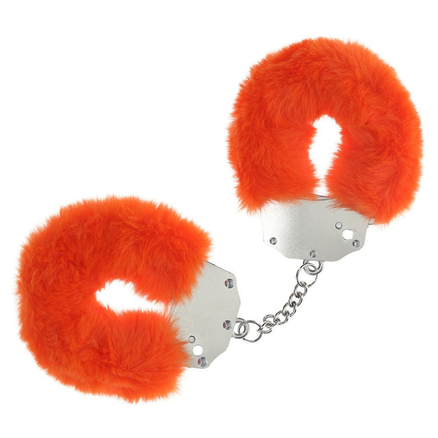 Buy OUCH! Heavy - Duty Fluffy Cuffs - Orange - Orange Fluffy Restraints – Naughtyhut NZ sex toys online. Discreet delivery & top brands.