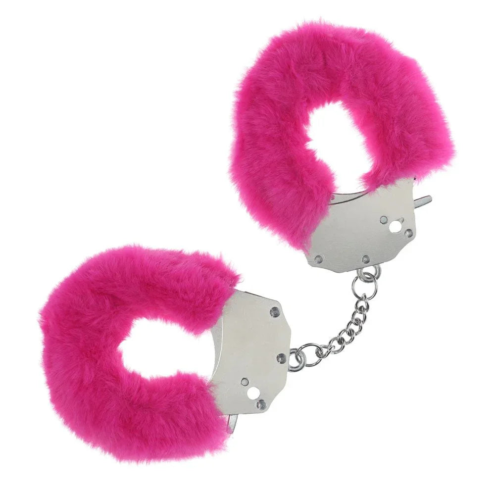 OUCH! Heavy - Duty Fluffy Cuffs - Pink - Pink Fluffy Restraints – Sex toys NZ by Naughtyhut. Discreet delivery nationwide.