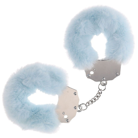 Buy OUCH! Heavy - Duty Fluffy Cuffs - Powder Blue - Powder Blue Fluffy Restraints – Naughtyhut NZ sex toys online. Discreet delivery & top brands.