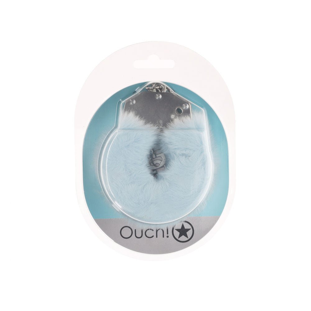 Buy OUCH! Heavy - Duty Fluffy Cuffs - Powder Blue - Powder Blue Fluffy Restraints – Naughtyhut NZ sex toys online. Discreet delivery & top brands.