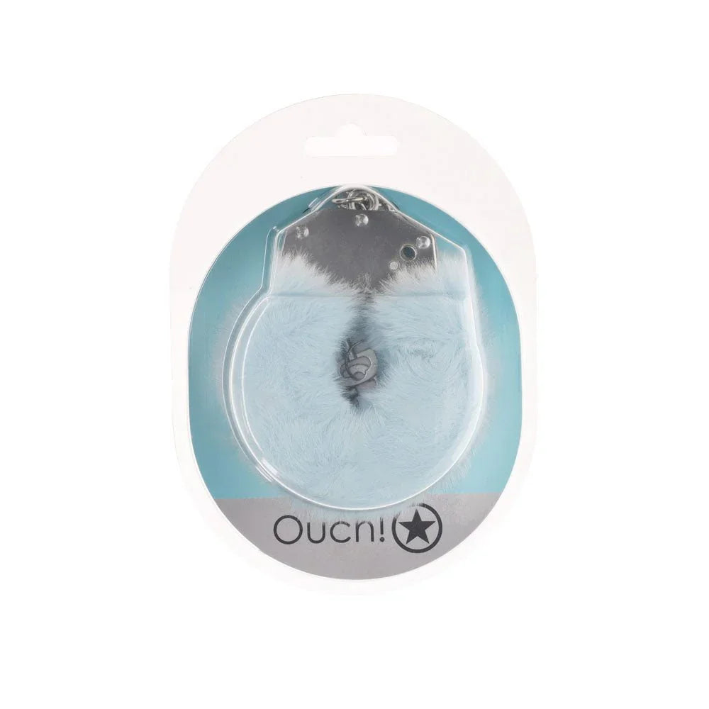 OUCH! Heavy - Duty Fluffy Cuffs - Powder Blue - Powder Blue Fluffy Restraints – Sex toys NZ by Naughtyhut. Discreet delivery nationwide.