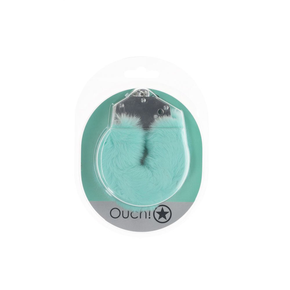 Buy OUCH! Heavy - Duty Fluffy Cuffs - Powder Green - Powder Green Fluffy Restraints – Naughtyhut NZ sex toys online. Discreet delivery & top brands.