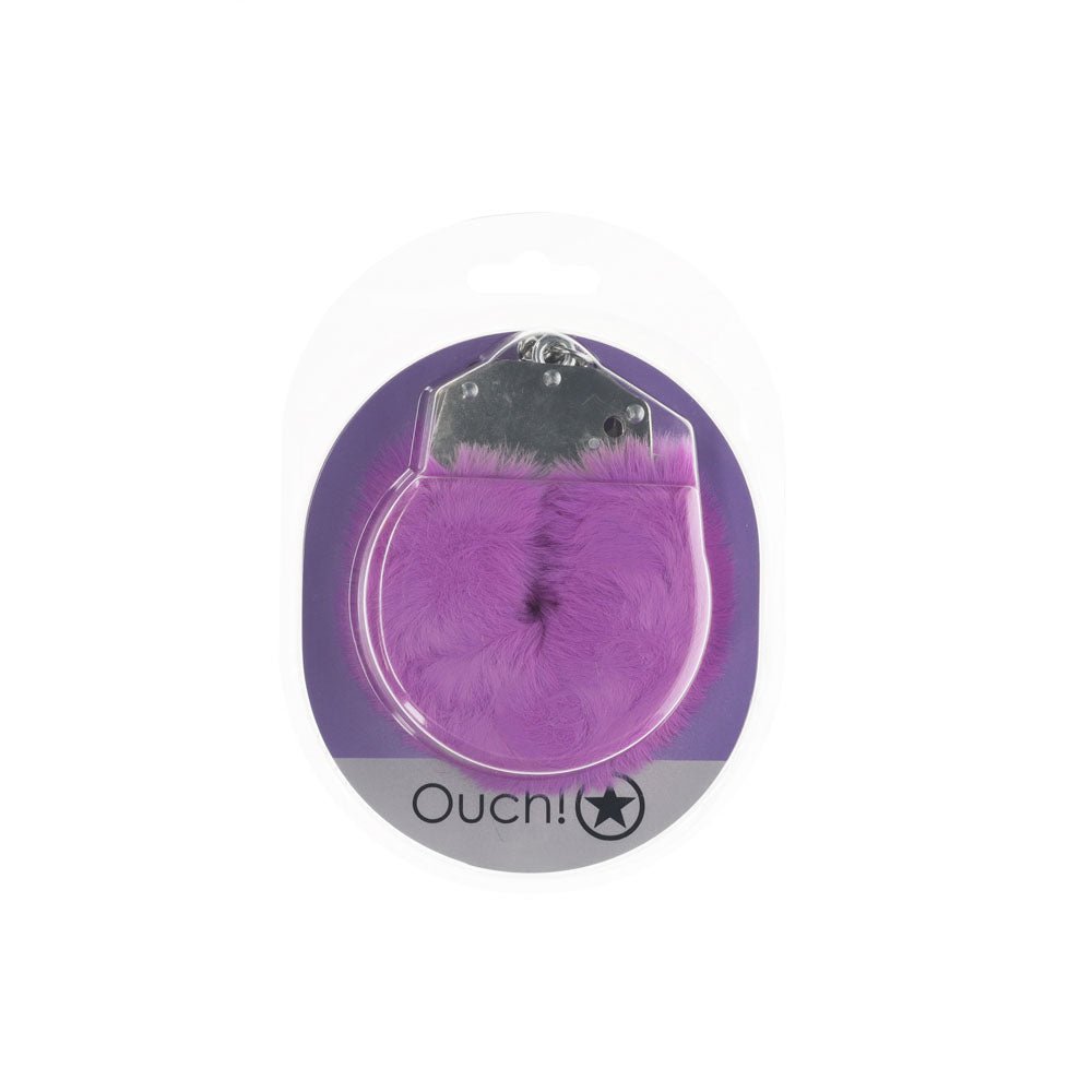 Buy OUCH! Heavy - Duty Fluffy Cuffs - Purple - Purple Fluffy Restraints – Naughtyhut NZ sex toys online. Discreet delivery & top brands.