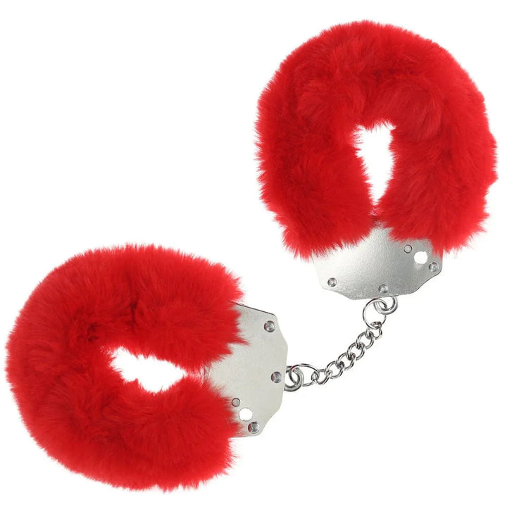 OUCH! Heavy - Duty Fluffy Cuffs - Red - Red Fluffy Restraints – Sex toys NZ by Naughtyhut. Discreet delivery nationwide.