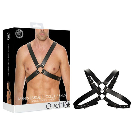 Buy Ouch! Men's Large Buckle Harness - Black - One Size at NZ’s Mega Adult Toys Store. Discover premium sex toys with discreet shipping at the best price in NZ