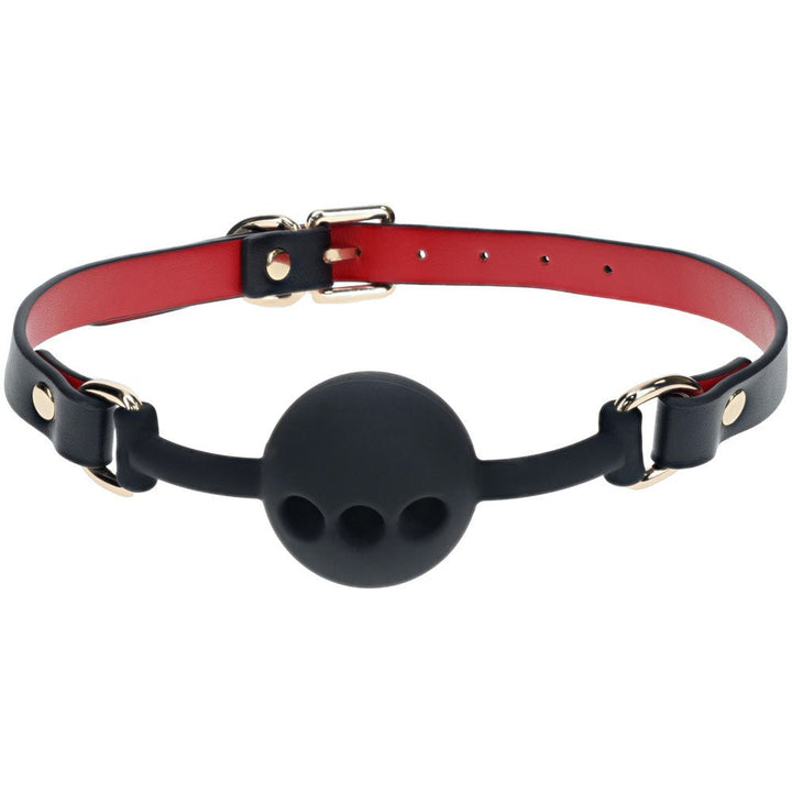 OUCH! Milan Collection - Silicone Ball Gag - Black/Red Breathable Mouth Restraint – Sex toys NZ by Naughtyhut. Discreet delivery nationwide.