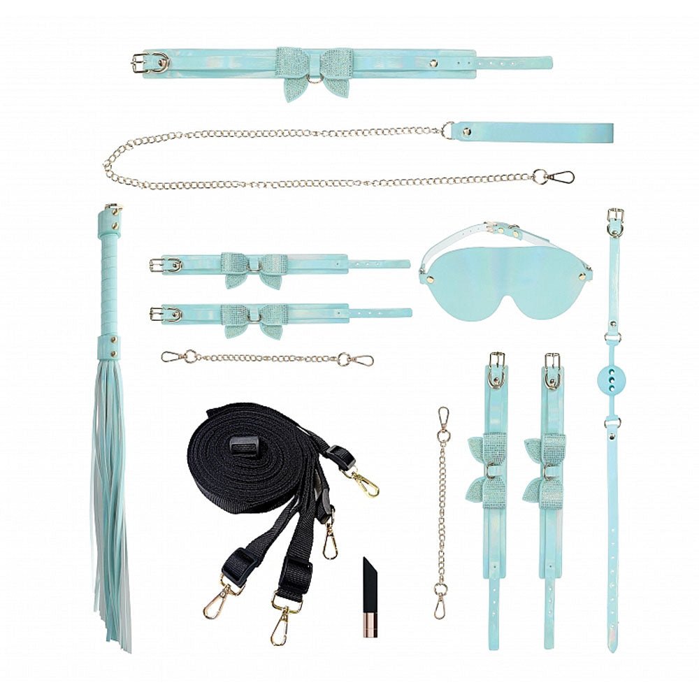 Buy OUCH! Paris Collection - Kit with Bag - Baby Blue Bondage Set with Bag - 8 Piece Kit – Naughtyhut NZ sex toys online. Discreet delivery & top brands.