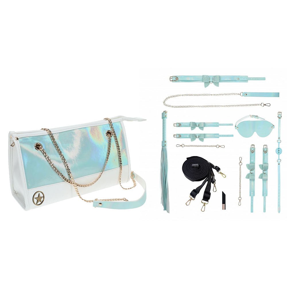 OUCH! Paris Collection - Kit with Bag - Baby Blue Bondage Set with Bag - 8 Piece Kit – Sex toys NZ by Naughtyhut. Discreet delivery nationwide.