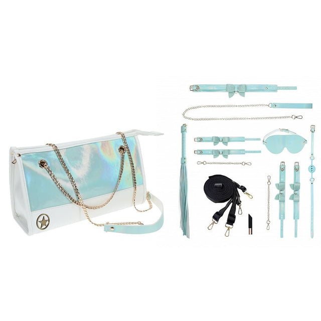 Buy OUCH! Paris Collection - Kit with Bag - Baby Blue Bondage Set with Bag - 8 Piece Kit – Naughtyhut NZ sex toys online. Discreet delivery & top brands.
