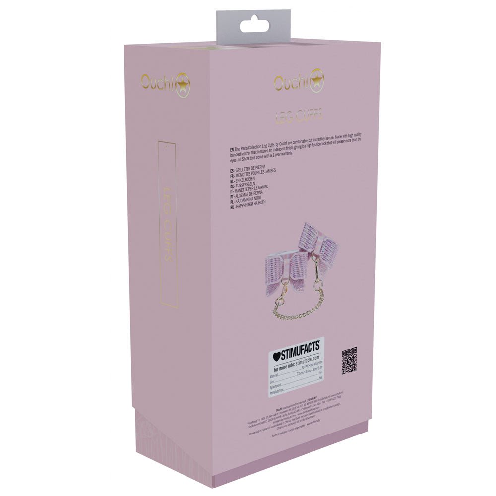 OUCH! Paris Collection - Leg Cuffs - Pink Restraints – Sex toys NZ by Naughtyhut. Discreet delivery nationwide.
