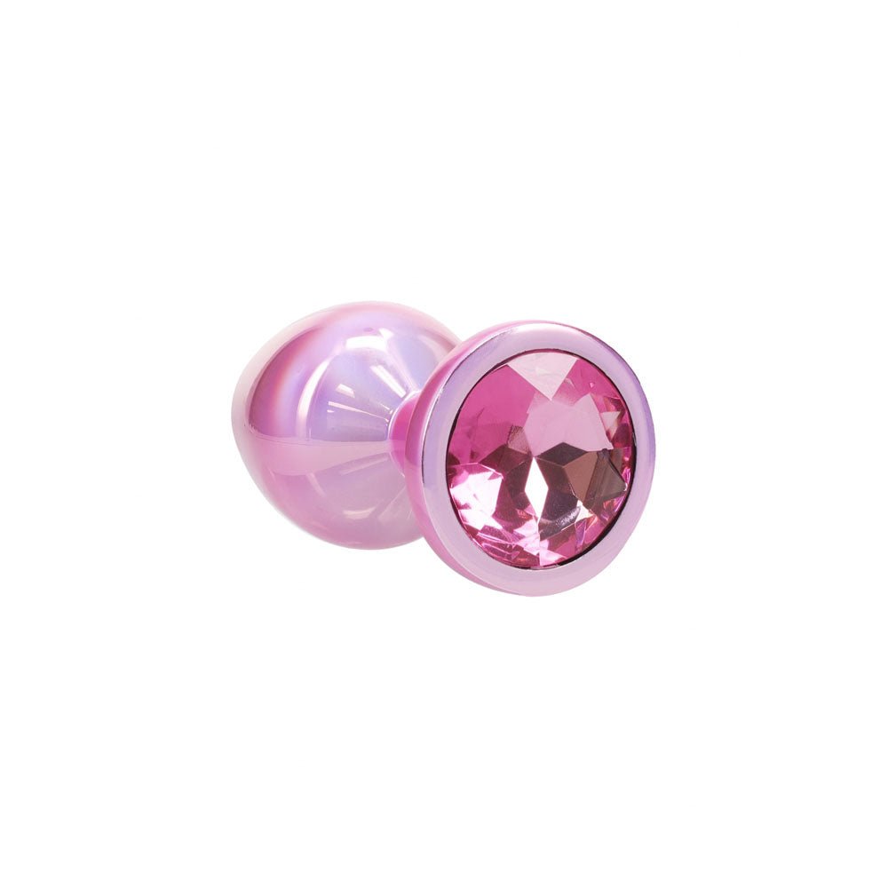 OUCH! Paris Collection - Metal Anal Plug Set - Pink - Metallic Pink Butt Plugs with Gem Bases - Set of 3 Sizes – Sex toys NZ by Naughtyhut. Discreet delivery nationwide.