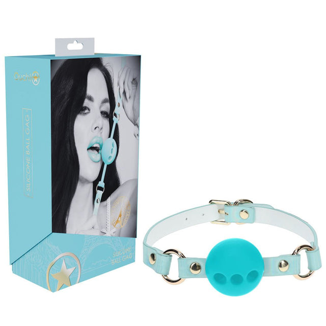 Buy OUCH! Paris Collection - Silicone Ball Gag - Baby Blue Breatheable Mouth Restraint – Naughtyhut NZ sex toys online. Discreet delivery & top brands.