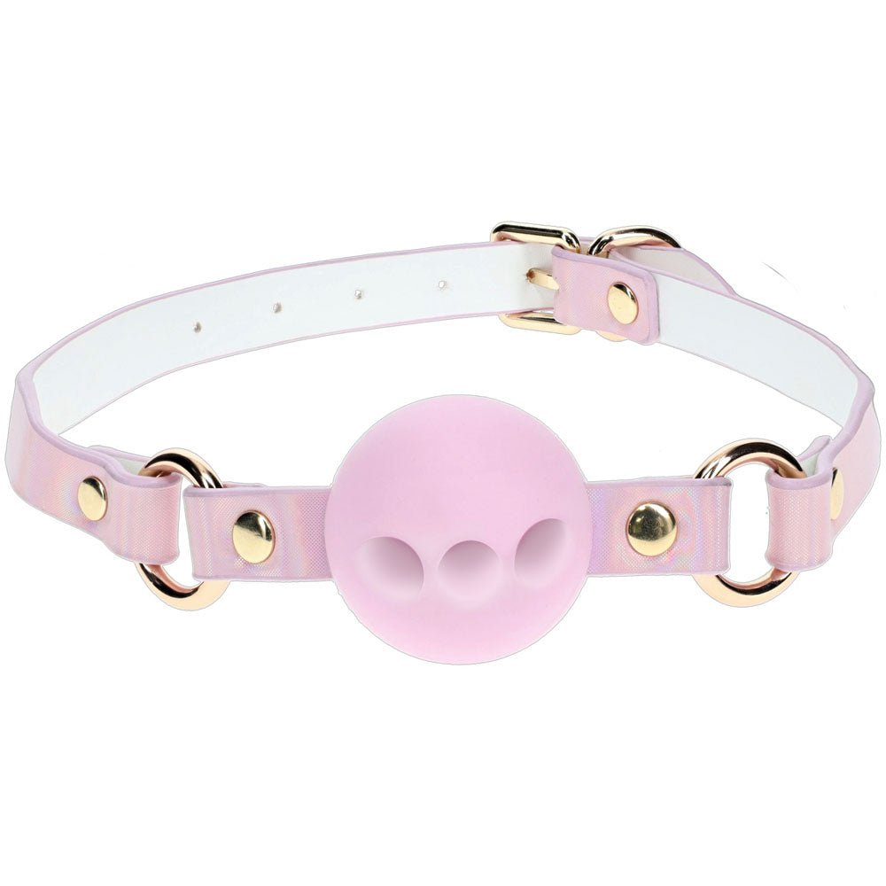 Buy OUCH! Paris Collection - Silicone Ball Gag - Pink Breatheable Mouth Restraint – Naughtyhut NZ sex toys online. Discreet delivery & top brands.