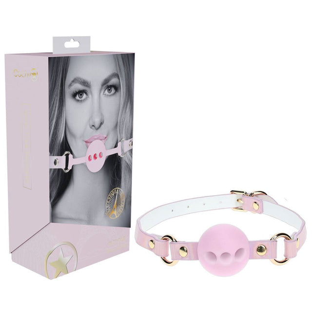 Buy OUCH! Paris Collection - Silicone Ball Gag - Pink Breatheable Mouth Restraint – Naughtyhut NZ sex toys online. Discreet delivery & top brands.