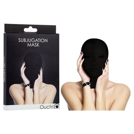Buy Ouch Subjugation Mask - Black Hood Mask – Naughtyhut NZ sex toys online. Discreet delivery & top brands.