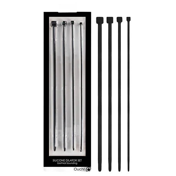 OUCH! Urethral Sounding Dilator Set - Black Silicone Urethral Sound Set – Sex toys NZ by Naughtyhut. Discreet delivery nationwide.