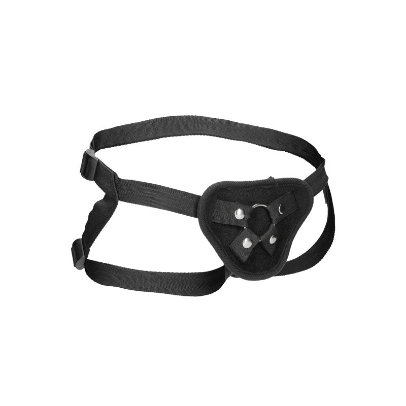 Buy OUCH! Velvet & Velcro Adjustable Harness with O - Ring - Black Strap - On Harness (No Probe Included) – Naughtyhut NZ sex toys online. Discreet delivery & top brands.