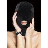 Buy Ouch! Velvet & Velcro Mask with Mouth Opening - Black Hood – Naughtyhut NZ sex toys online. Discreet delivery & top brands.