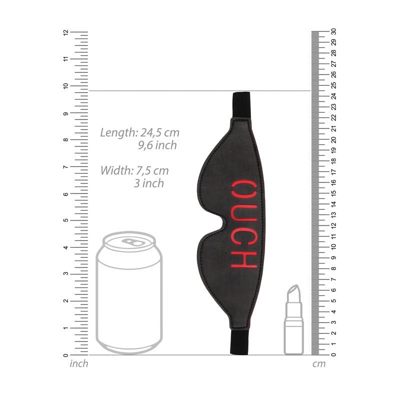 OUCH! Black & White Bonded Leather Eye - Mask ''Ouch'' - Black Eye Restraint – Sex toys NZ by Naughtyhut. Discreet delivery nationwide.