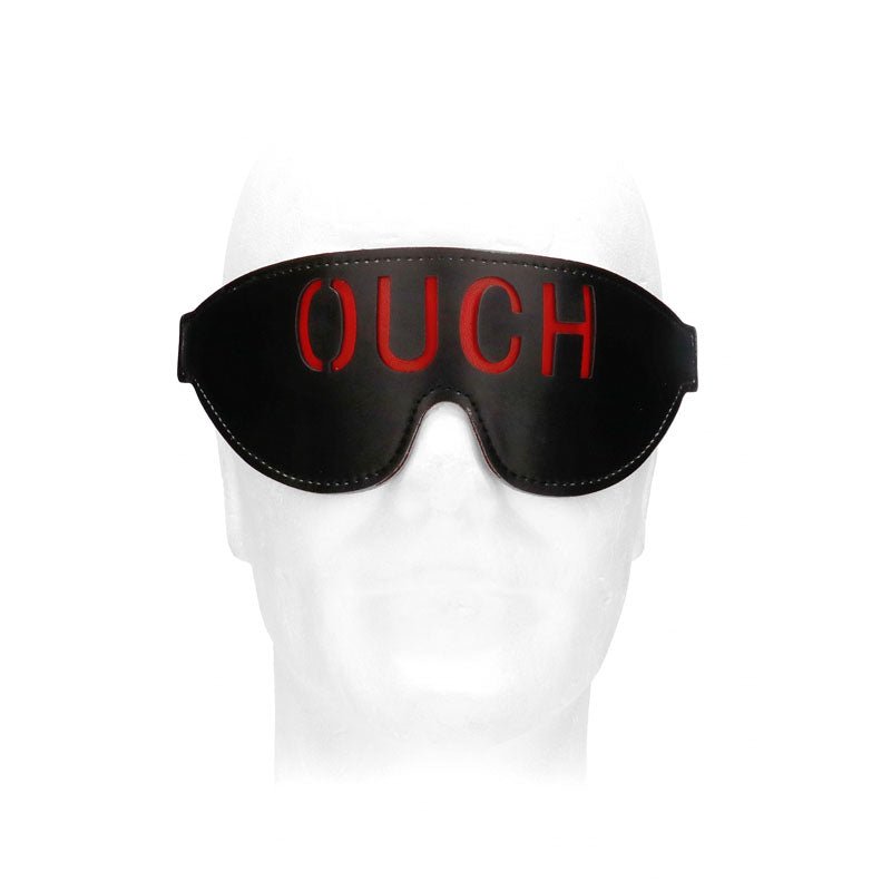 OUCH! Black & White Bonded Leather Eye - Mask ''Ouch'' - Black Eye Restraint – Sex toys NZ by Naughtyhut. Discreet delivery nationwide.