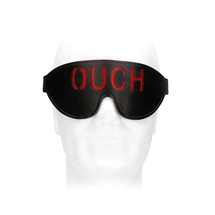 OUCH! Black & White Bonded Leather Eye - Mask ''Ouch'' - Black Eye Restraint – Sex toys NZ by Naughtyhut. Discreet delivery nationwide.