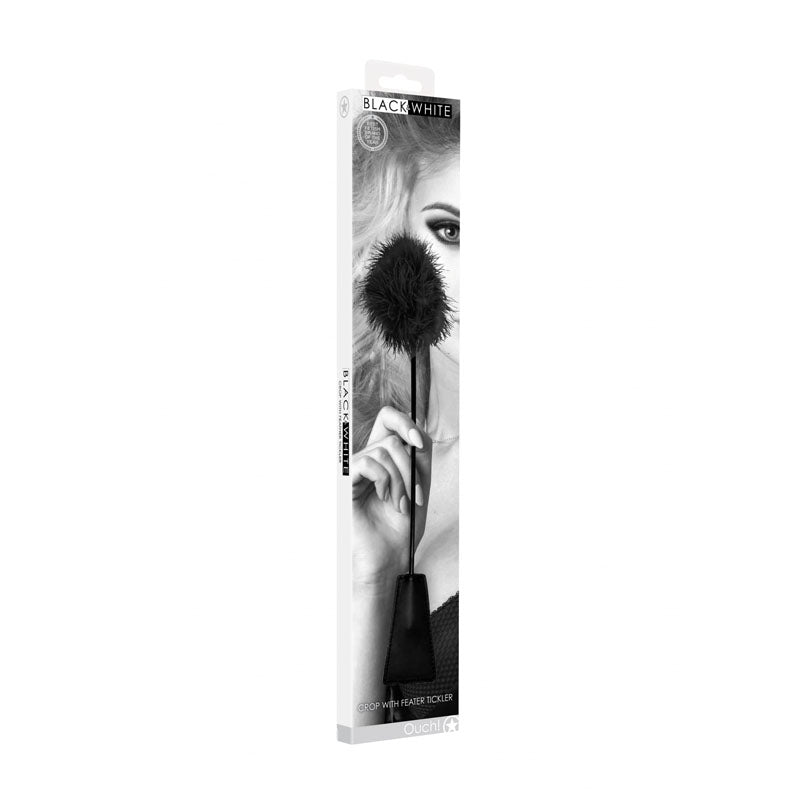 Buy OUCH! Black & White Crop with Feather Tickler - Black 44 cm Feather Crop – Naughtyhut NZ sex toys online. Discreet delivery & top brands.