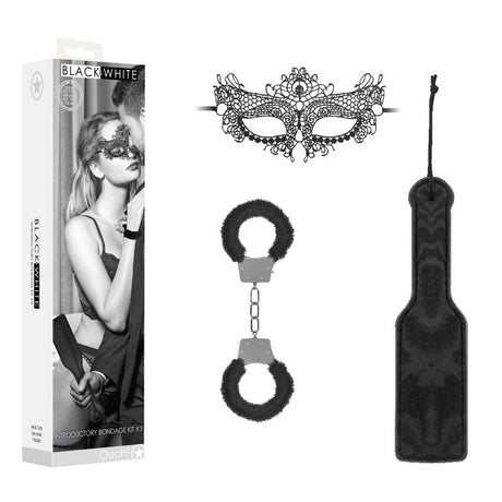 Buy OUCH! Black & White Introductory Bondage Kit 3 - Bondage Kit - 3 Piece Set – Naughtyhut NZ sex toys online. Discreet delivery & top brands.