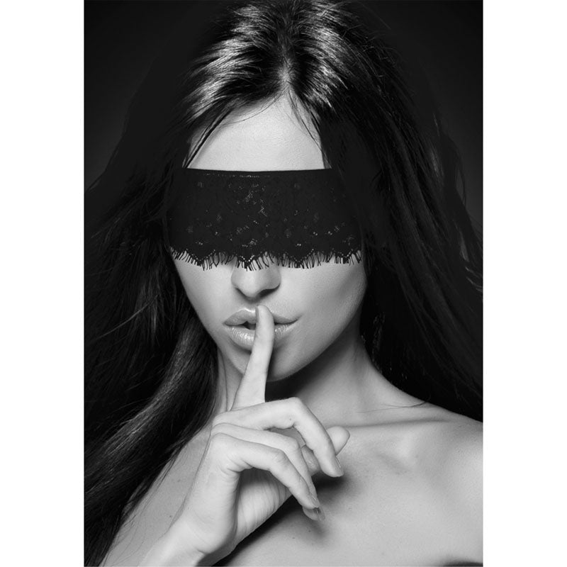 Buy OUCH! Black & White Lace Mask With Elastic Straps - Black Eye Restraint – Naughtyhut NZ sex toys online. Discreet delivery & top brands.