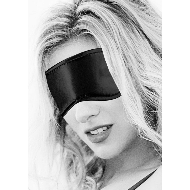OUCH! Black & White Satin Eye - Mask - Black Eye Restraint – Sex toys NZ by Naughtyhut. Discreet delivery nationwide.
