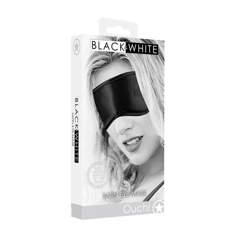Buy OUCH! Black & White Satin Eye - Mask - Black Eye Restraint – Naughtyhut NZ sex toys online. Discreet delivery & top brands.