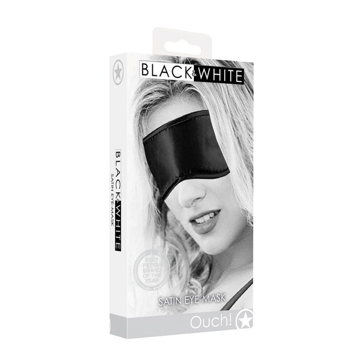 OUCH! Black & White Satin Eye - Mask - Black Eye Restraint – Sex toys NZ by Naughtyhut. Discreet delivery nationwide.