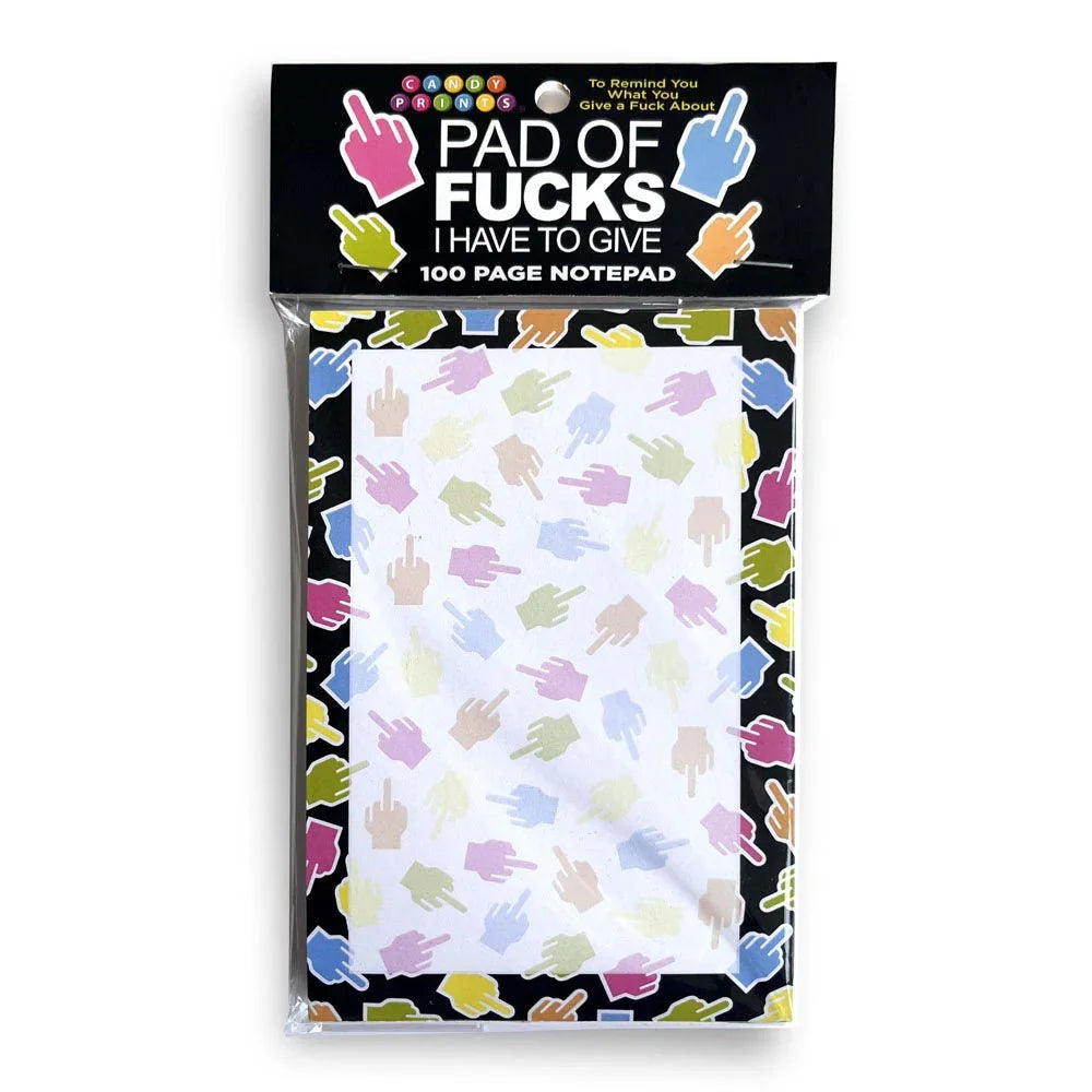 Pad Of Fucks I Have To Give notepad, 100 pages of finger print in its header pack