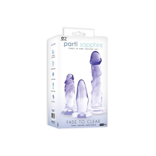 Parti Sapphire 3 in 1 Kit - Transparent 4A – Sex toys NZ by Naughtyhut. Discreet delivery nationwide.