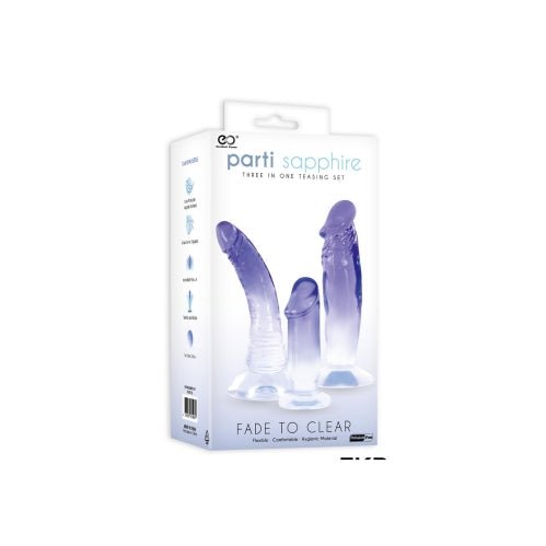 Parti Sapphire 3 in 1 Kit - Transparent 5A – Sex toys NZ by Naughtyhut. Discreet delivery nationwide.