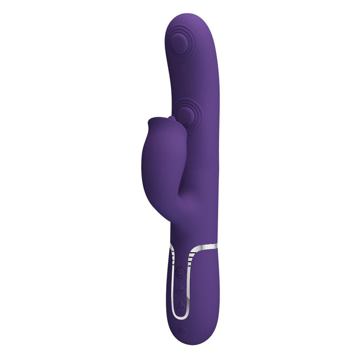Party Up ALAN Dual Motor Vibrator - Purple - Purple 22.8 cm USB Rechargeable Vibrator with Licking Clit Stimulator and Thumping Shaft – Sex toys NZ by Naughtyhut. Discreet delivery nationwide.