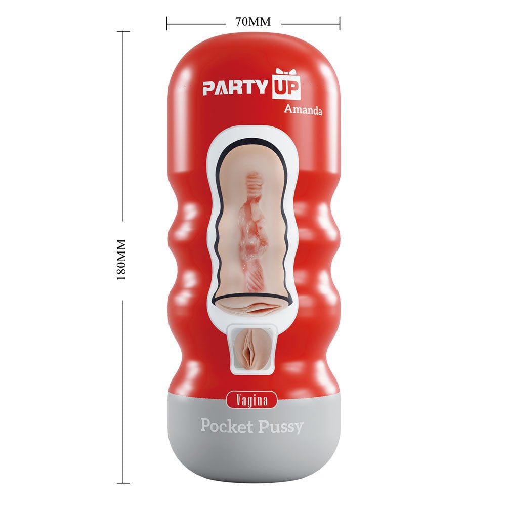 Buy Party Up AMANDA Pocket Pussy - Flesh Vagina Stroker – Naughtyhut NZ sex toys online. Discreet delivery & top brands.
