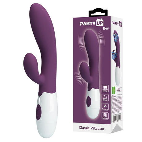 Buy Party Up BEN Classic Vibe - Purple - Purple 20 cm Rabbit Vibrator – Naughtyhut NZ sex toys online. Discreet delivery & top brands.
