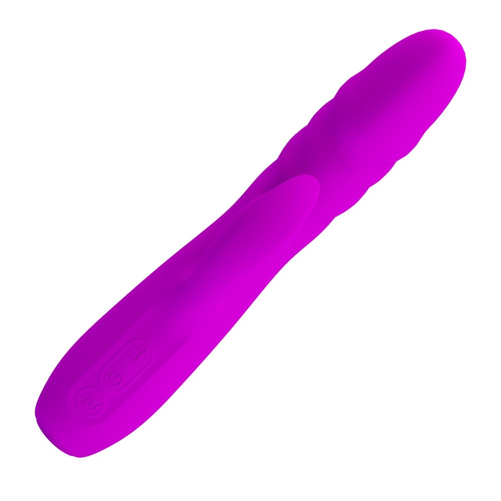 Party Up BOB Thrusting Vibe - Purple - Purple 25 cm USB Rechargeable Thrusting Rabbit Vibrator – Sex toys NZ by Naughtyhut. Discreet delivery nationwide.