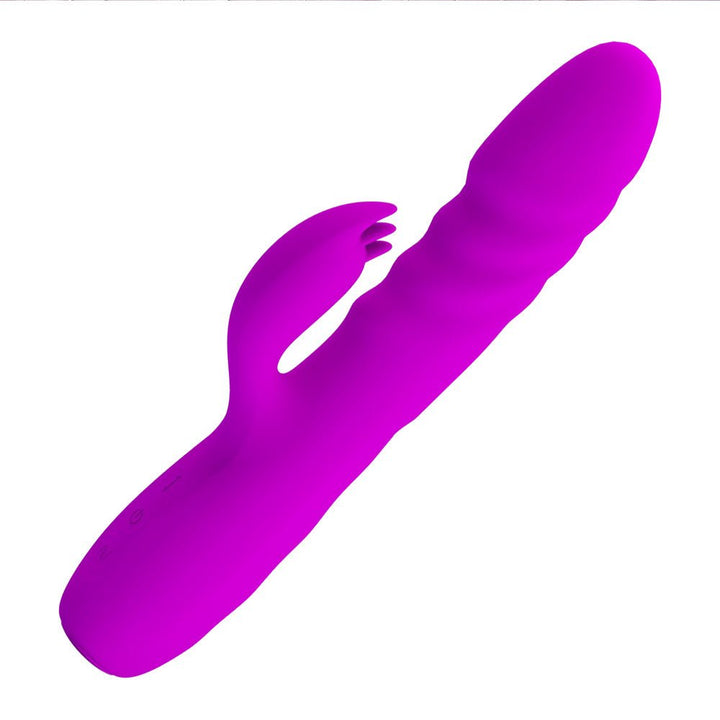 Party Up BOB Thrusting Vibe - Purple - Purple 25 cm USB Rechargeable Thrusting Rabbit Vibrator – Sex toys NZ by Naughtyhut. Discreet delivery nationwide.