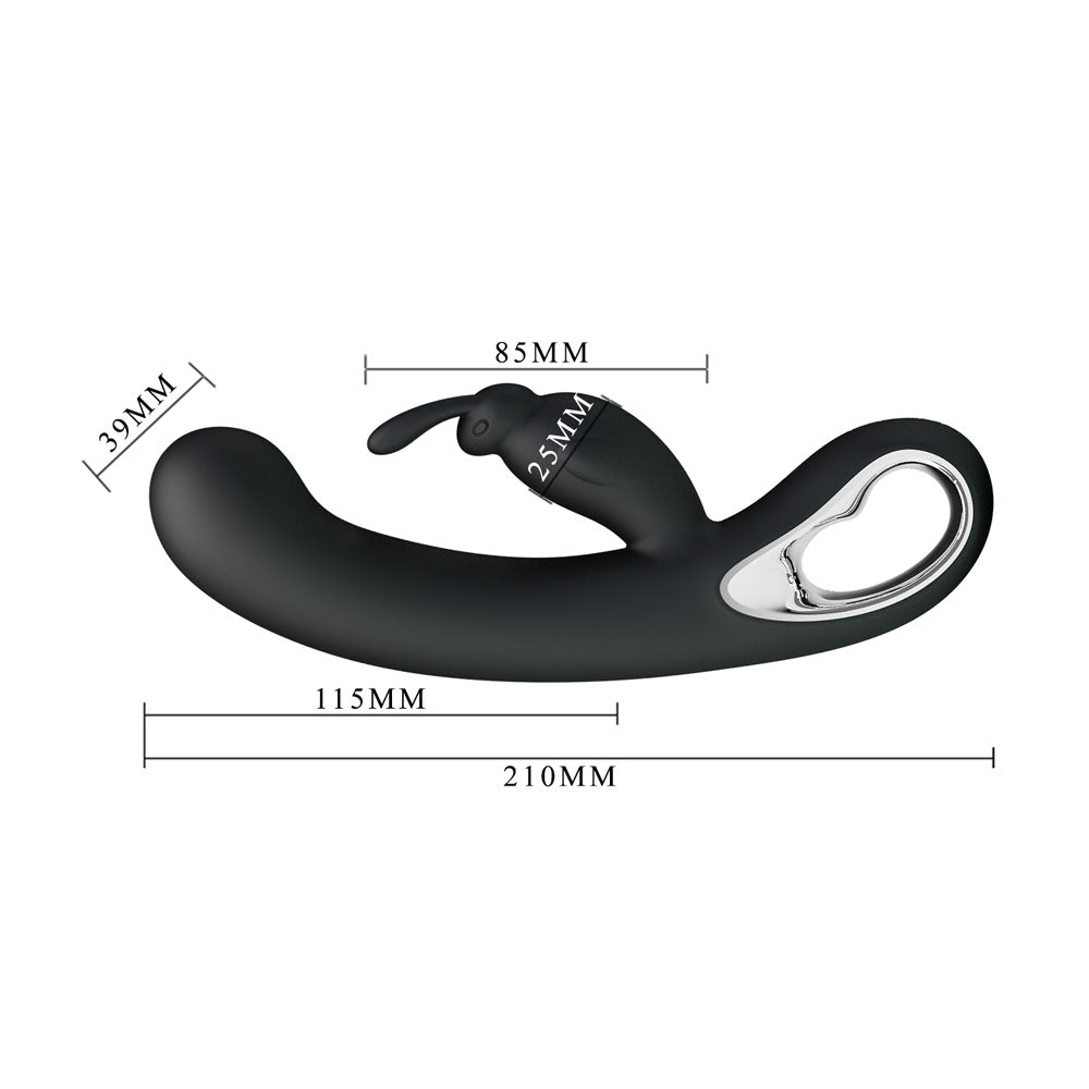 Party Up COLIN Rabbit Vibe - Black - Black 21 cm USB Rechargeable Rabbit Vibrator – Sex toys NZ by Naughtyhut. Discreet delivery nationwide.
