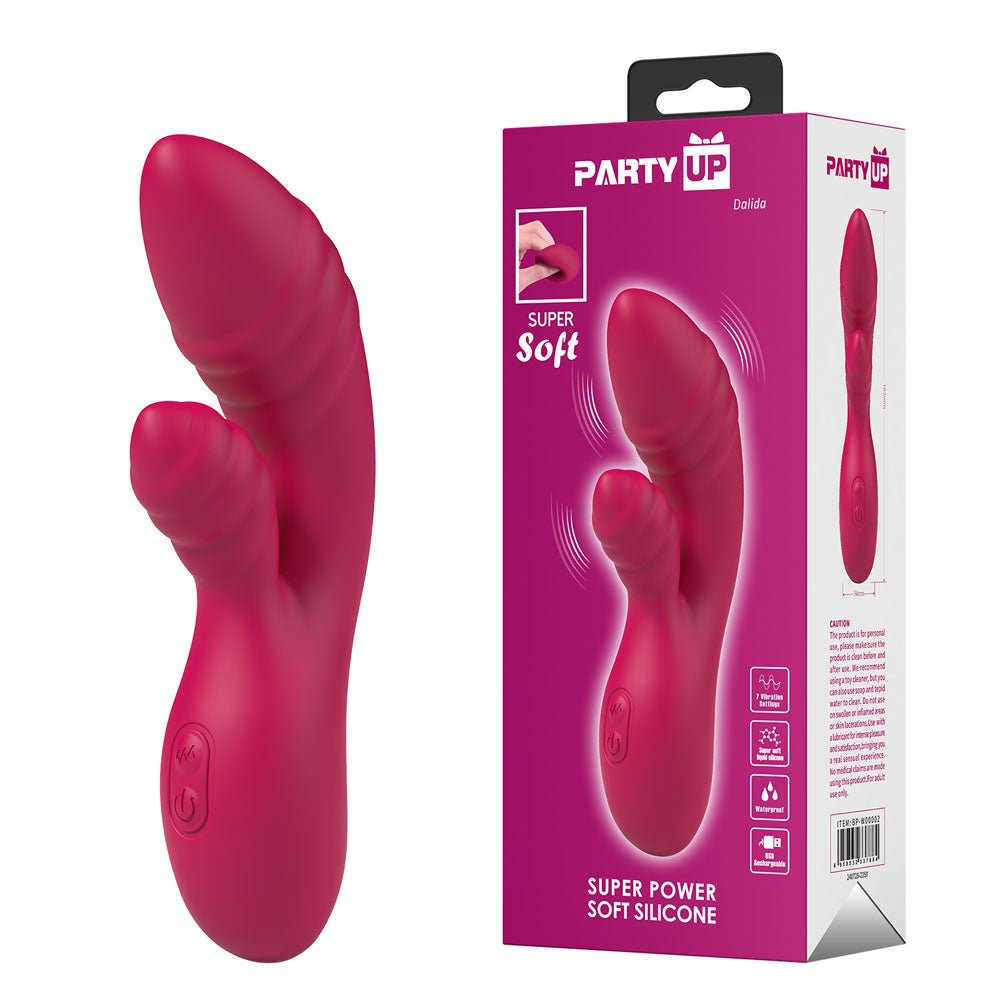 Party Up DALIDA - Pink - Pink 16.2 cm USB Rechargeable Rabbit Vibrator – Sex toys NZ by Naughtyhut. Discreet delivery nationwide.