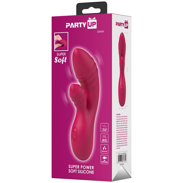 Party Up DALIDA - Pink - Pink 16.2 cm USB Rechargeable Rabbit Vibrator – Sex toys NZ by Naughtyhut. Discreet delivery nationwide.