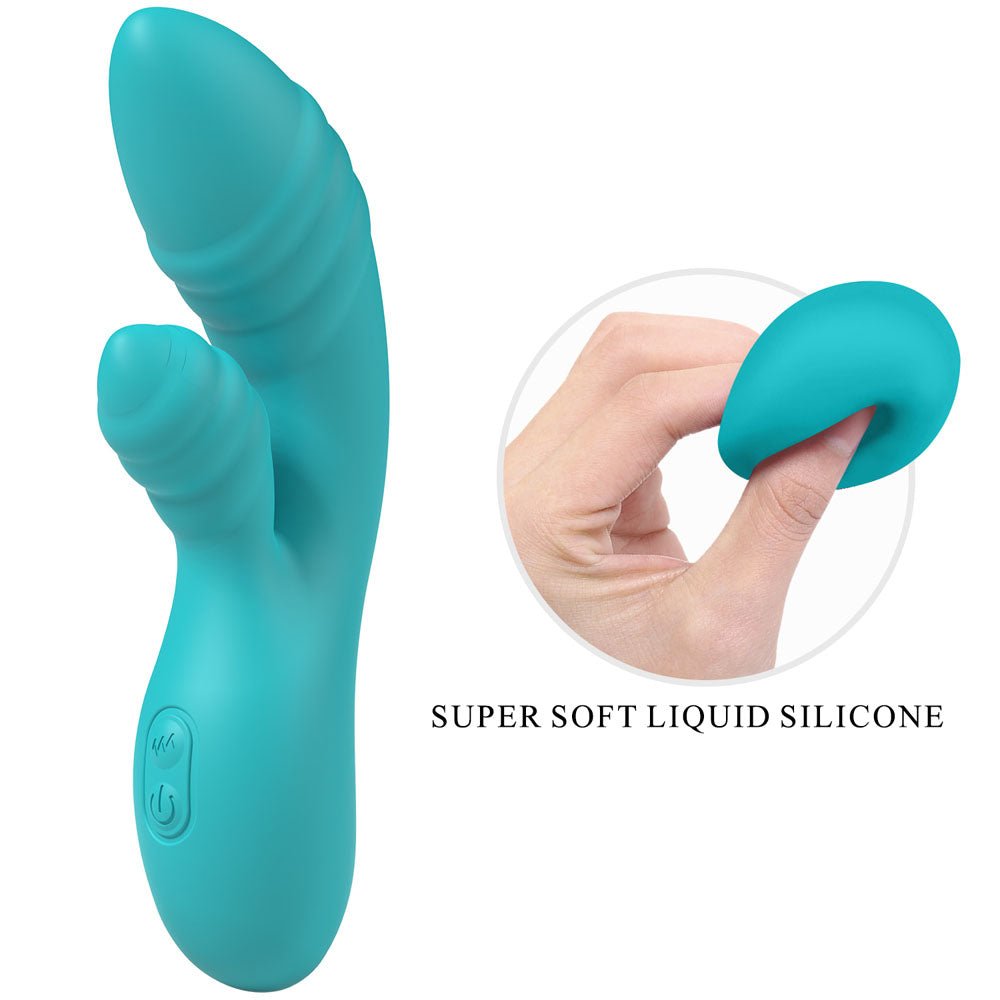 Party Up DALIDA - Teal - Teal 16.2 cm USB Rechargeable Rabbit Vibrator – Sex toys NZ by Naughtyhut. Discreet delivery nationwide.
